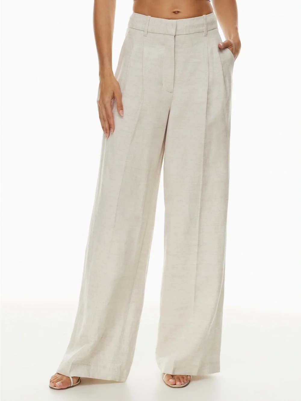 Aritzia Wilfred The Effortless Pant Linen Blend Pleated Front